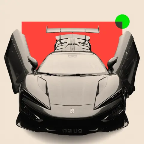 BBC A treated image of a U9 sports car by Yangwang