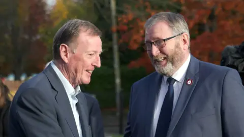 stephen davison/Pacemaker Lord Trimble with UUP Leader Doug Beattie