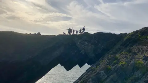 Sian Morgan People pictured on Devils Bridge at Worms Head