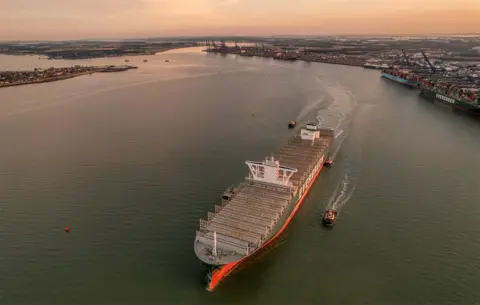 Jeff Welch Ever Given leaves Felixstowe