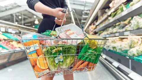 Morrisons Woman holding shopping basket