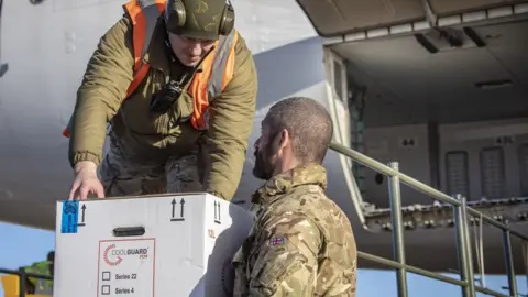 Vaccines being transported to Tristan da Cunha