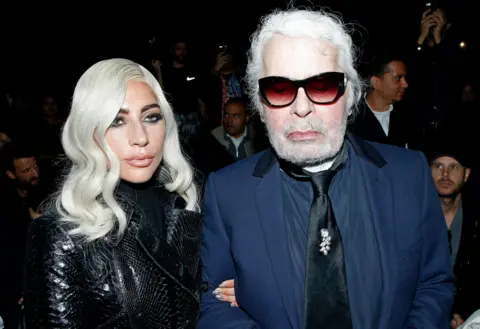 Shutterstock Lady Gaga and Karl Lagerfeld