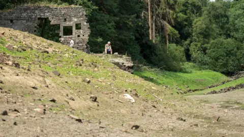 Getty Images Low water levels in Thruscross Reservoir