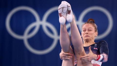 Bryony Page competing at the Olympics