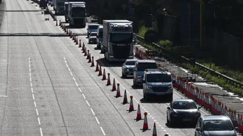 Getty Images Cars during the M25 closure