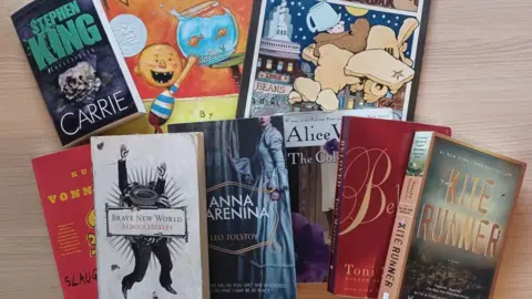 Getty Images Some of the hundreds of books removed from Florida public schools this year as educators work to make sure library collections do not violate new state laws