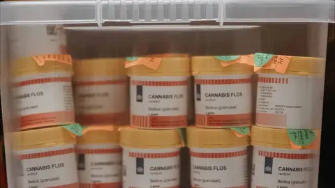 Aline Aronsky tubs of cannabis flos