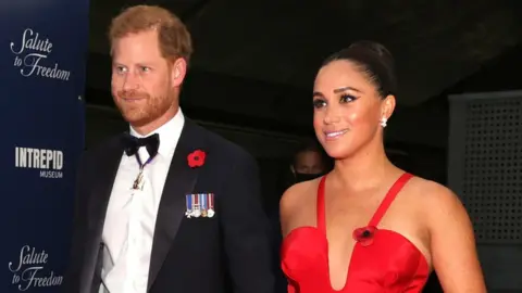 Getty Images The Duke and Duchess of Sussex at the Salute to Freedom gala in New York City