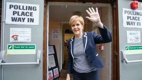 EPA Nicola Sturgeon at a polling station