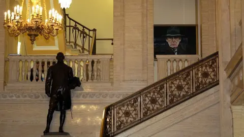 Getty Images The statue of Lord Craigavon in the Great Hall at Stormont