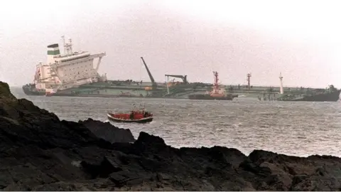 PA Media Sea Empress run aground off Pembrokeshire in 1996