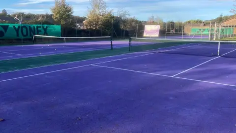 Tennis court at the Junction Sports and Leisure Centre in Broadstone, Poole