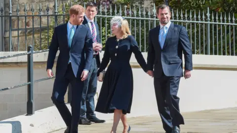Getty Images The Duke of Sussex, Autumn Phillips and Peter Phillips