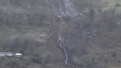 Conwy County Borough Council The landslide which led to nine homes being evacuated