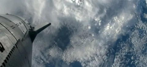 SpaceX Ship above the Earth