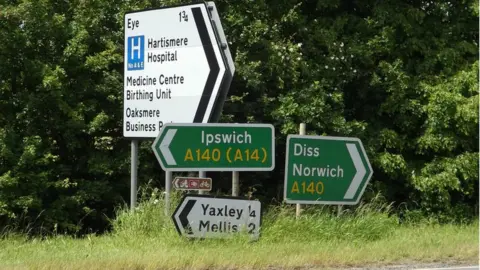 Geograph route A140 sign