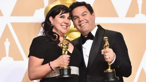 Getty Images Kristen Anderson-Lopez and Robert Lopez