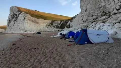 Beach camping