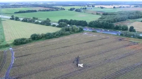 GMP Crashed plane in potato field near M62