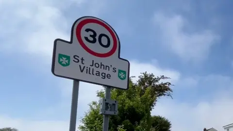 BBC Speed limit sign in Jersey