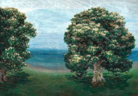 Johannes Stoll/ Belvedere Blooming Chestnut Trees, by Emilie Mediz-Pelikan (1900)