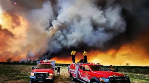 Reuters Wildfires have been burning in British Columbia, Canada since May