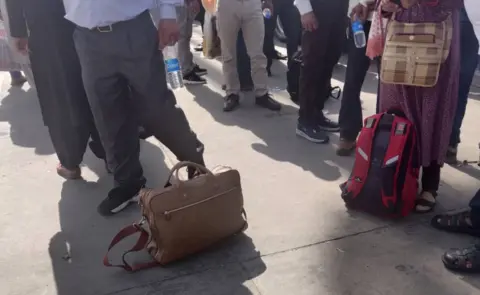 Passengers at Kabul airport