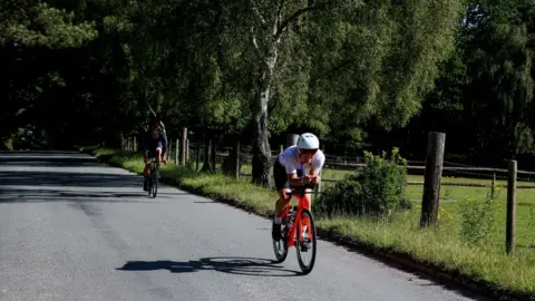 Getty Images Cyclist going through Cannock Chase