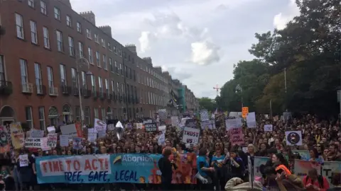 RTÉ People marching through Dublin