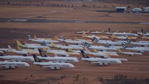 Megan Dingwall Aircraft in storage at APAS in Alice Springs