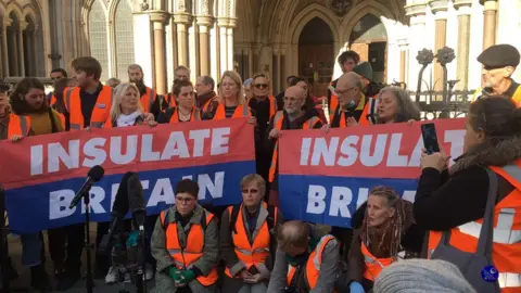 Insulate Britain supporters at the High Court