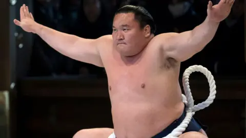 Getty Images Yokozuna Hakuho in Tokyo, January 2020