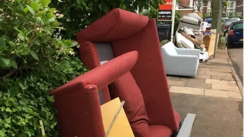 Furniture outside in Sir John's Road, Selly Park