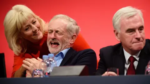 AFP Jennie Formby and Jeremy Corbyn