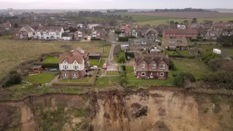 Martin Barber/BBC Cliff collapse at Mundesley, Norfolk