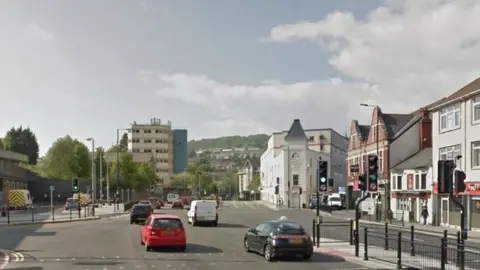 The junction of Broadway and High Street in Pontypridd