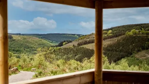 Caerphilly County Borough Council Views from new wooden cabin