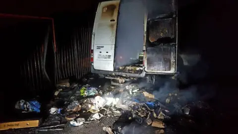 South Wales Fire and Rescue Van fire