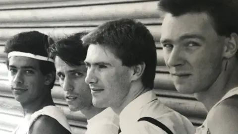 Mark Ashton Mark Ashton's band Division of Labour outside Moles in the 80s