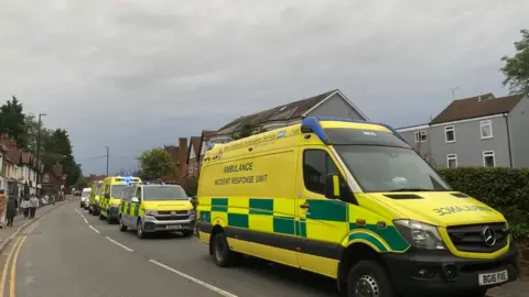 Ambulances queuing up