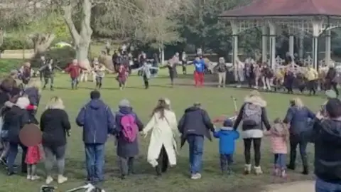 Hokey cokey crowd in Hastings