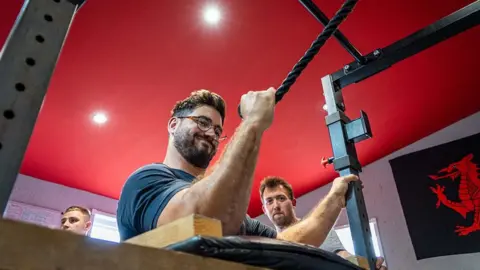 Arm wrestlers training