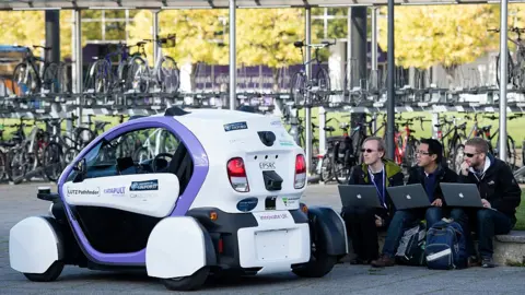 Getty Images Self-driving car tested in Milton Keynes