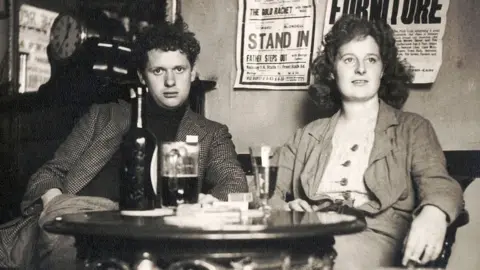 Culture Club/Getty Images Dylan Thomas pictured with wife Caitlin