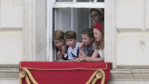 PA Media Prince George, Prince Louis, Princess Charlotte, Mia Grace Tindall and Princess Beatrice