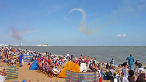 Christine Matthews/Geograph Clacton beach during the town's airshow