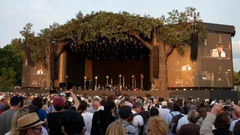 Getty Images Hyde Park stage is set for Bob Dylan