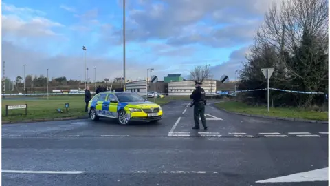 PACEMAKER Police at the scene of Omagh shooting