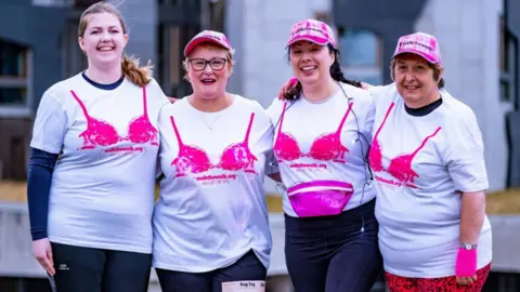 Walk the Walk Team Holyboobs - Gillian Mackay, Christina McKelvie, Monica Lennon and Christine Jardine